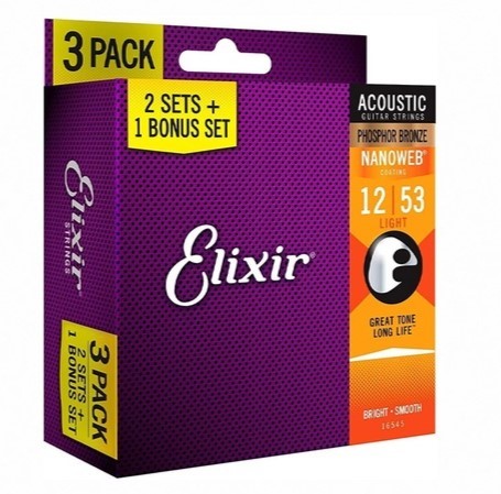 Elixir 3包裝 16545磷青NANO超薄膜(12~53) 
