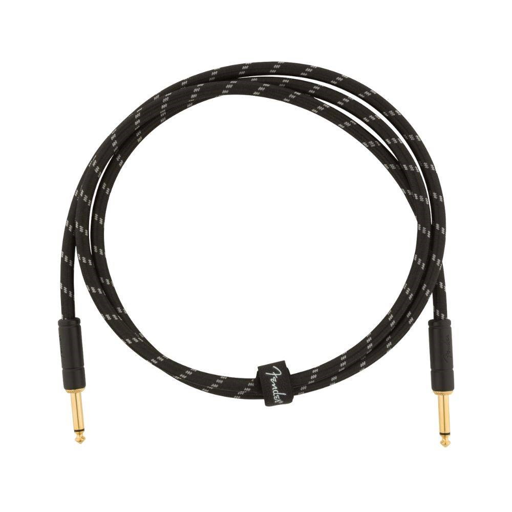 Fender Deluxe Series Tweed Instrument Cables - Black Tweed S/S 吉他導線