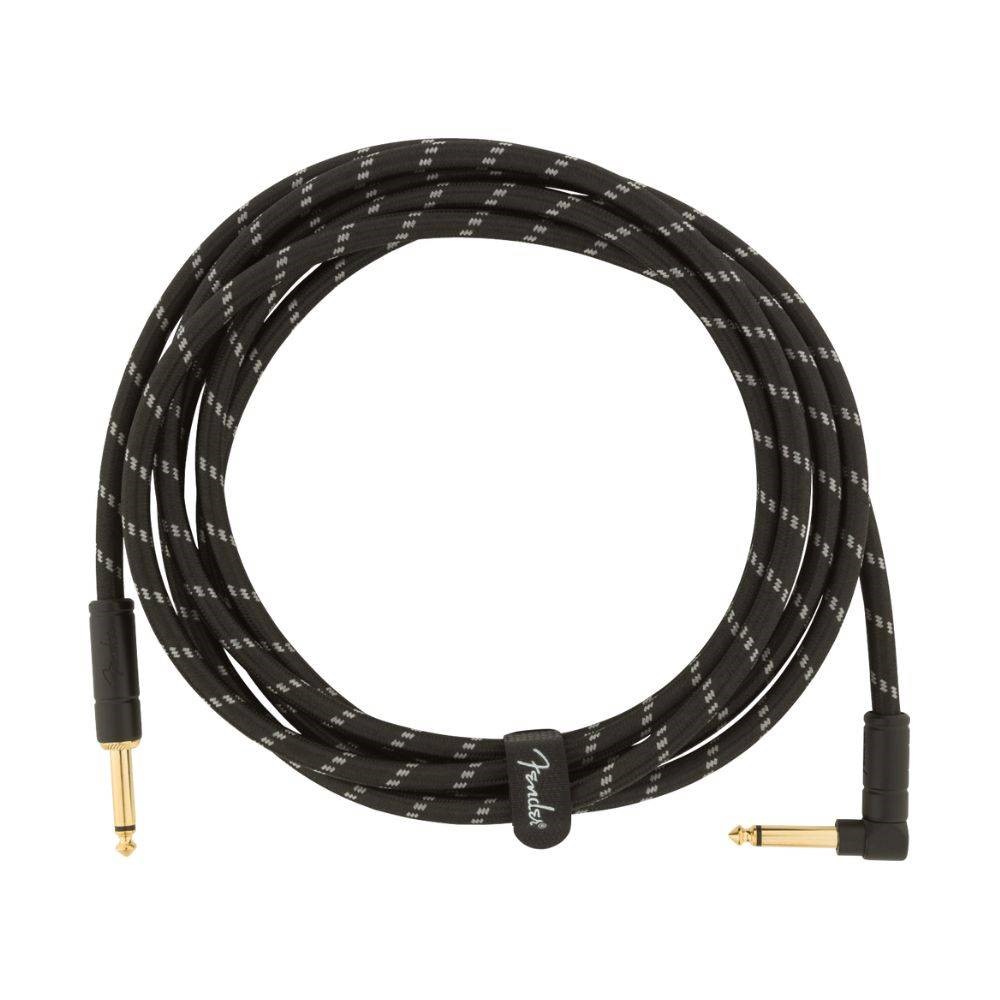 Fender Deluxe Series Tweed Instrument Cables - Black Tweed S/A 吉他導線