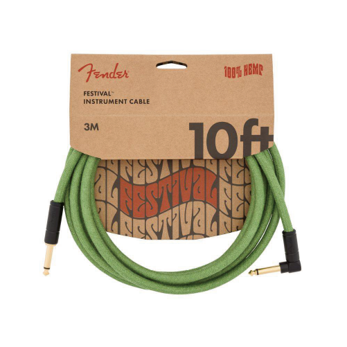 Fender Festival Hemp Instrument Cables - Green 吉他導線