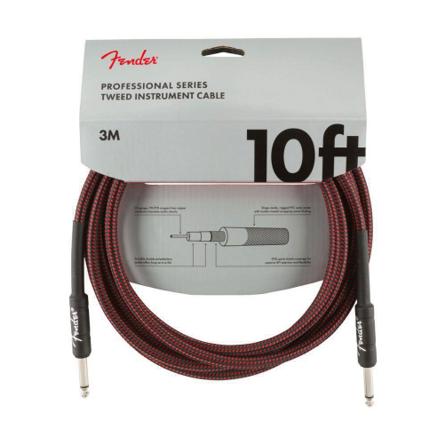 Fender Professional Series Tweed Instrument Cables 10 FT  Red Tweed 吉他導線  