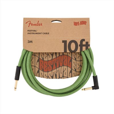 Fender Festival Hemp Instrument Cables - Green 吉他導線