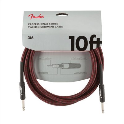 Fender Professional Series Tweed Instrument Cables 10 FT  Red Tweed 吉他導線  